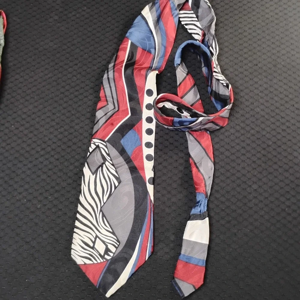 Albert Nipon Geometric Design Neckties Lot Of 3 Funky Fresh‎ Cool - N